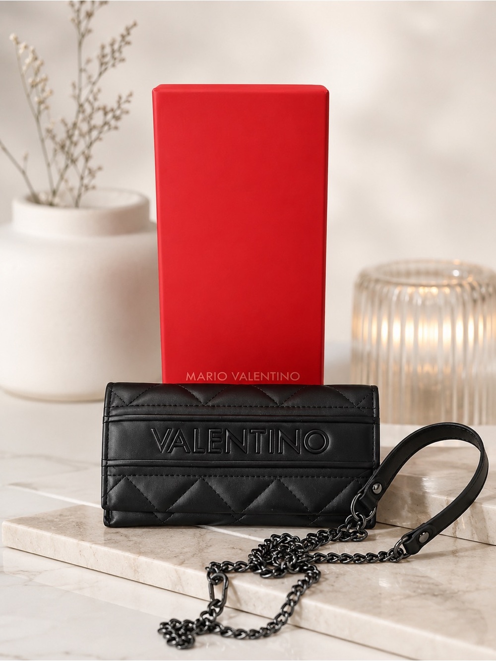Mario Valentino Black Quilted Wallet